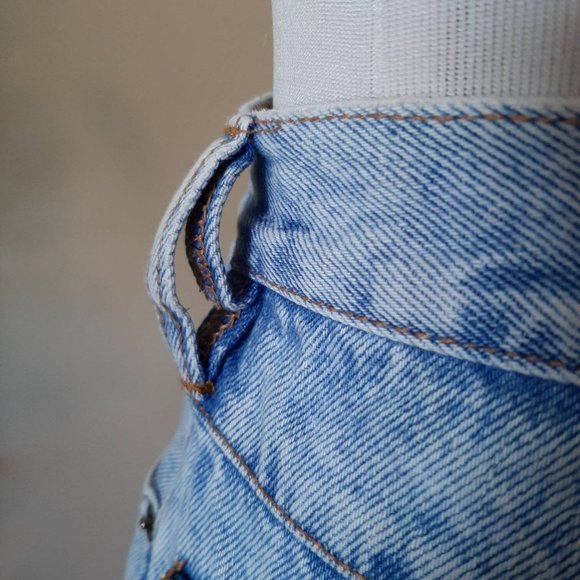 SOLD-Vtg WYLER 80s Stone Wash Relaxed Leg Denim High Waist Tapered Leg Jeans - Picture 7 of 9